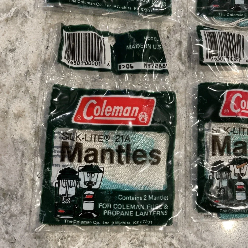 Vintage NOS Coleman Silk-Lite Mantles 21A - 4 Packages / 8 Mantles Total